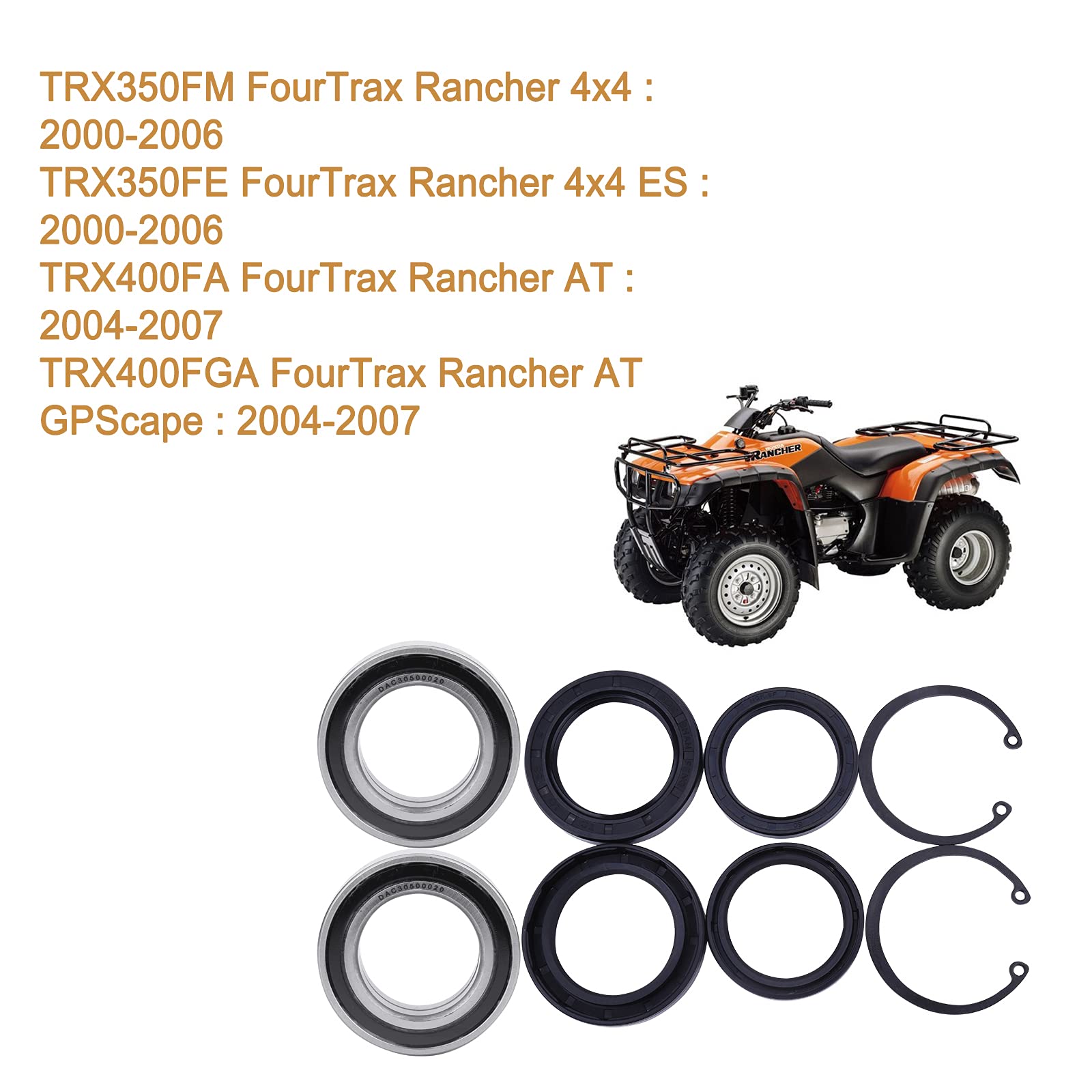 Honda ATV Wheel Bearing 91051-HA7-651 - Fits TRX350, 400, 450, 500